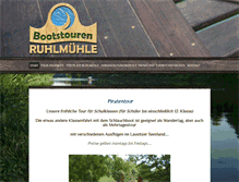 Tablet Screenshot of bootstouren-ruhlmuehle.de